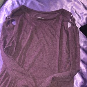 Purple Long-sleeve Workout Top